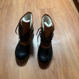 Black and Brown Winter Boots